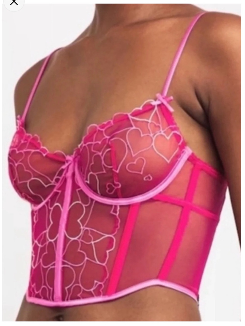 SKIMS EMBROIDERED TULLE
UNLINED DEMI CORSET PUNCH Color.
